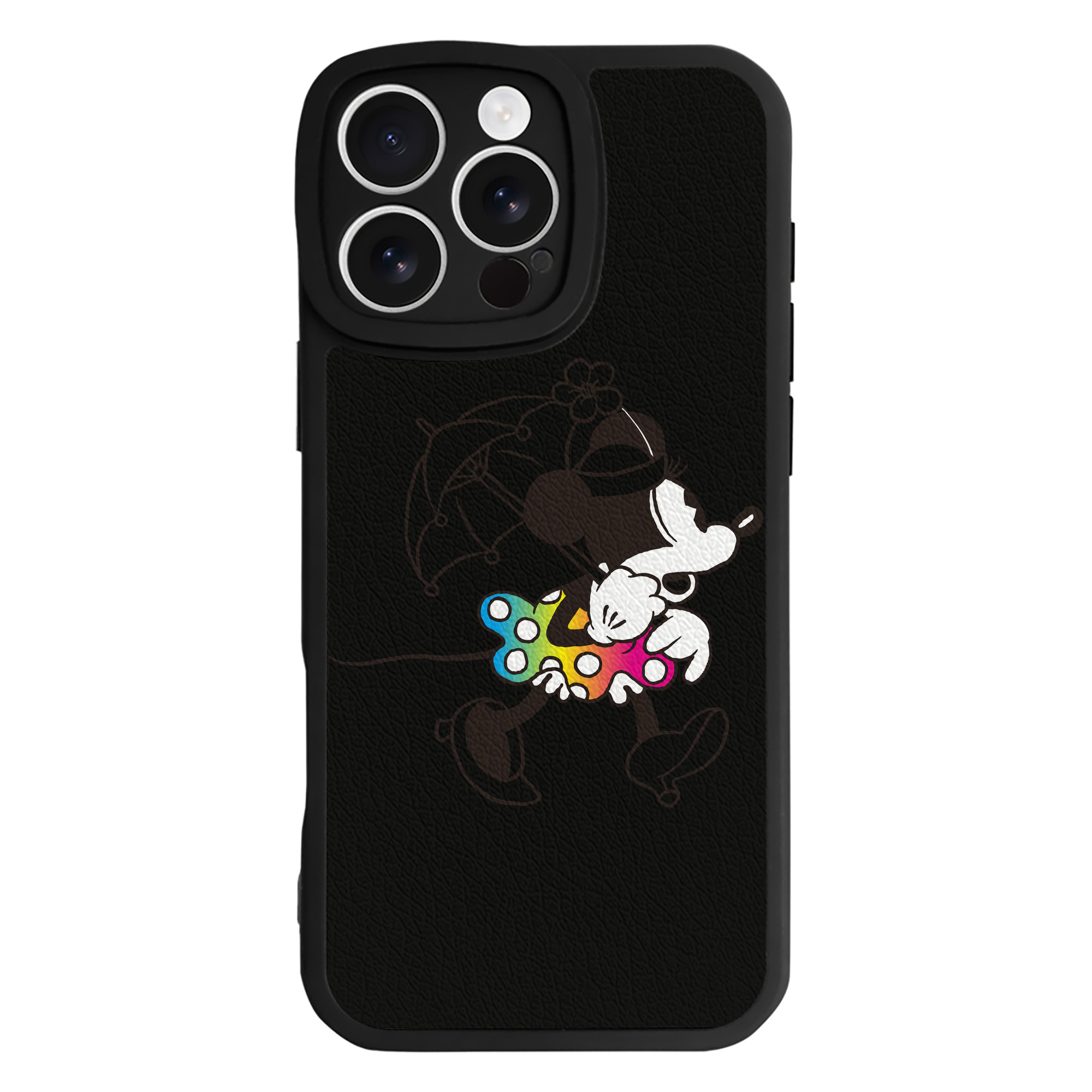 （画像用） ミッキーマウス Mickey Mouse 【iPhone 16シリーズ対応】シリコンスマホケース（レザー調） 材質：シリコン